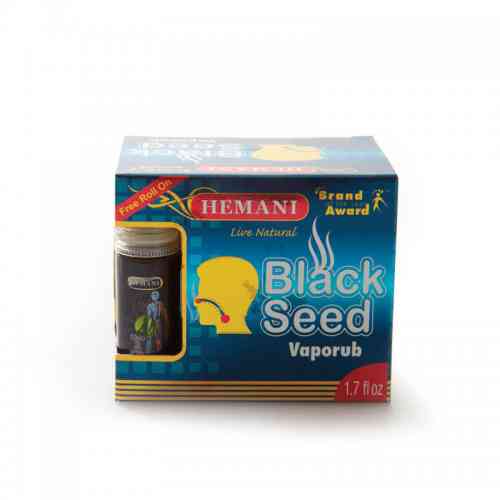 Black Seed Vaporub Balsam mentolowy z czarnuszką 50ml + aromatyczny olejek ułatwiający oddychanie Hemani