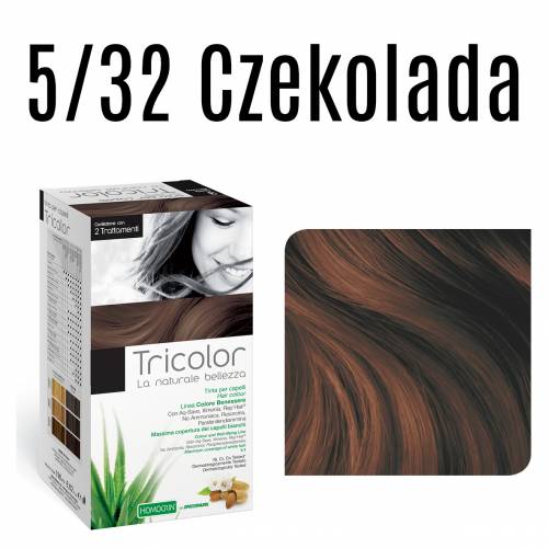 Naturalna farba do włosów TRICOLOR 5/32 Czekolada 196 ml Specchiasol