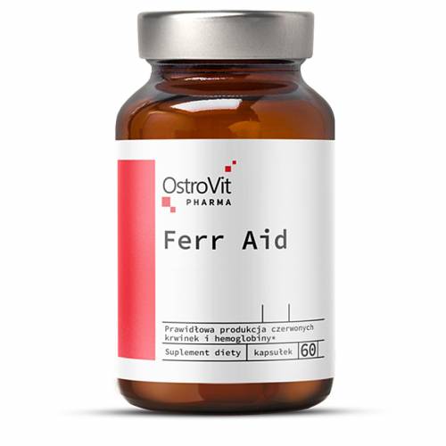 Ferr Aid żelazo, kwas foliowy, witamina C, B6, B12 60 kapsułek OstroVit Pharma