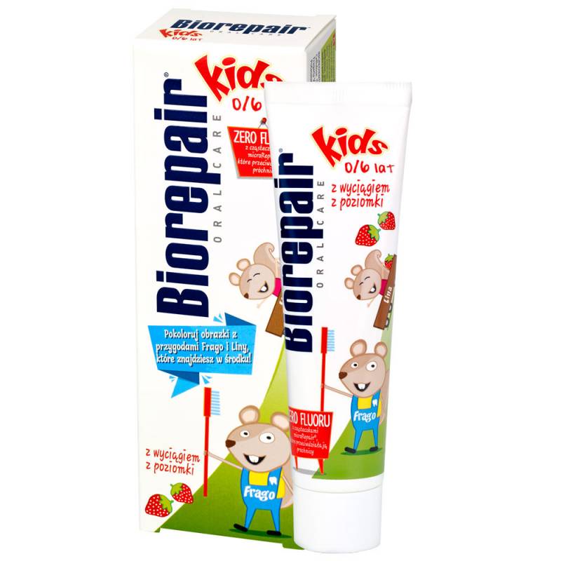 Pasta do zębów dla dzieci 0-6 lat 50ml z wyciągiem z poziomek Biorepair Kids