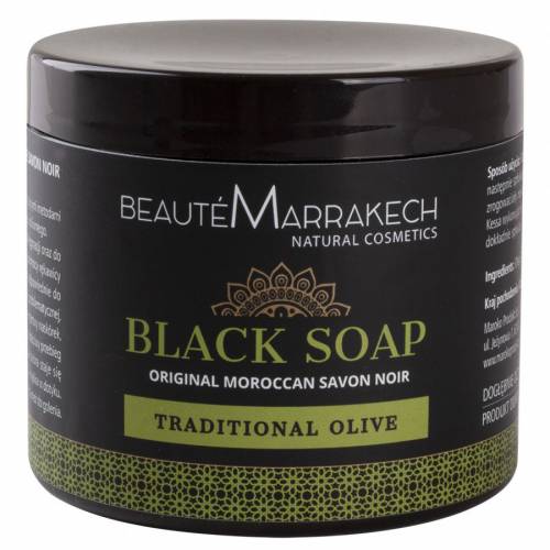 Naturalne czarne mydło oliwne Savon Noir 200g Beaute Marrakech
