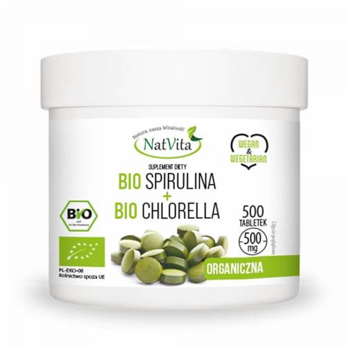 Spirulina Bio + Chlorella Bio Tabletki 500 tab. NatVita