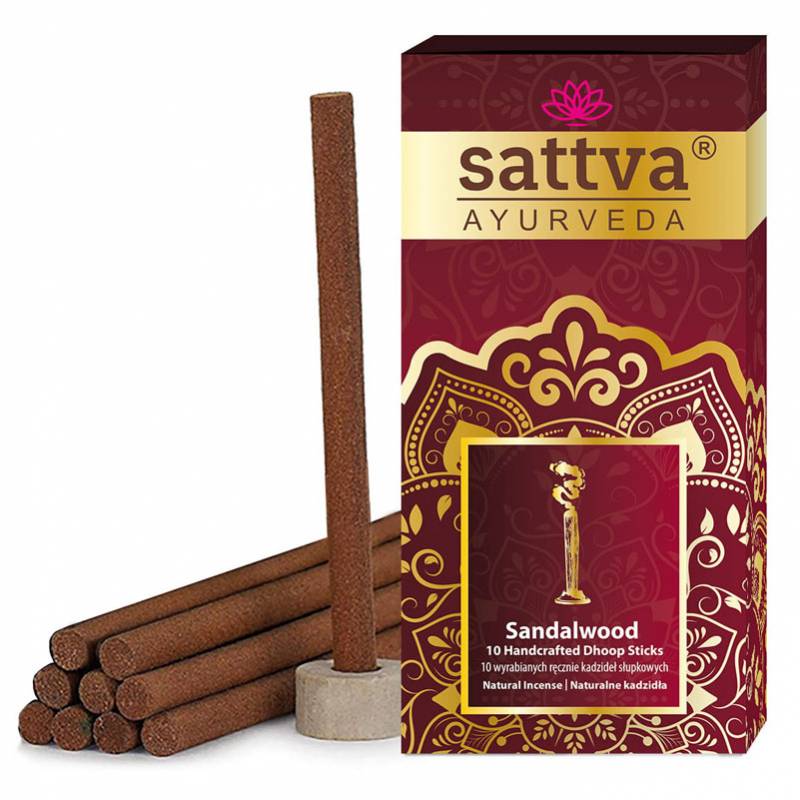 Naturalne kadzidła słupkowe SANDALWOOD 20g (10 sztuk) sattva AYURVEDA