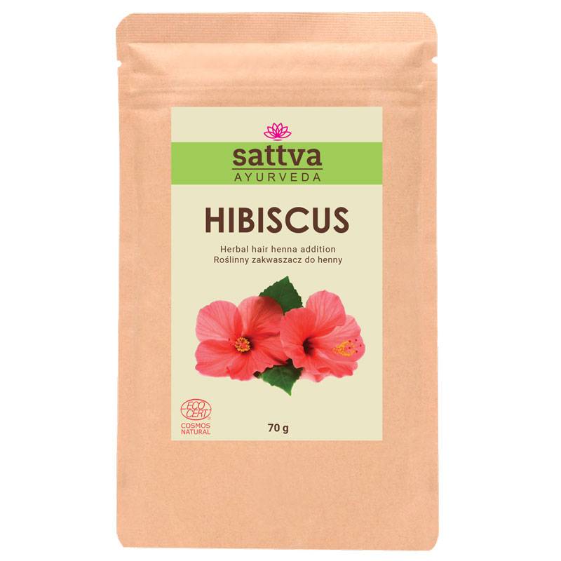 Roślinny zakwaszacz do henny HIBISCUS w proszku 70g sattva AYURVEDA