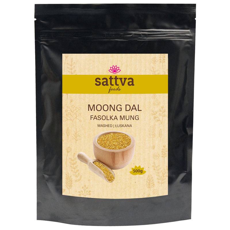 Fasola Mung łuskana MOONG DAL YELLOW 500g sattva AYURVEDA