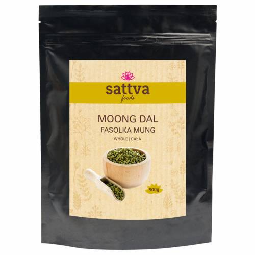 Fasola Mung cała MOONG DAL GREEN 500g sattva AYURVEDA